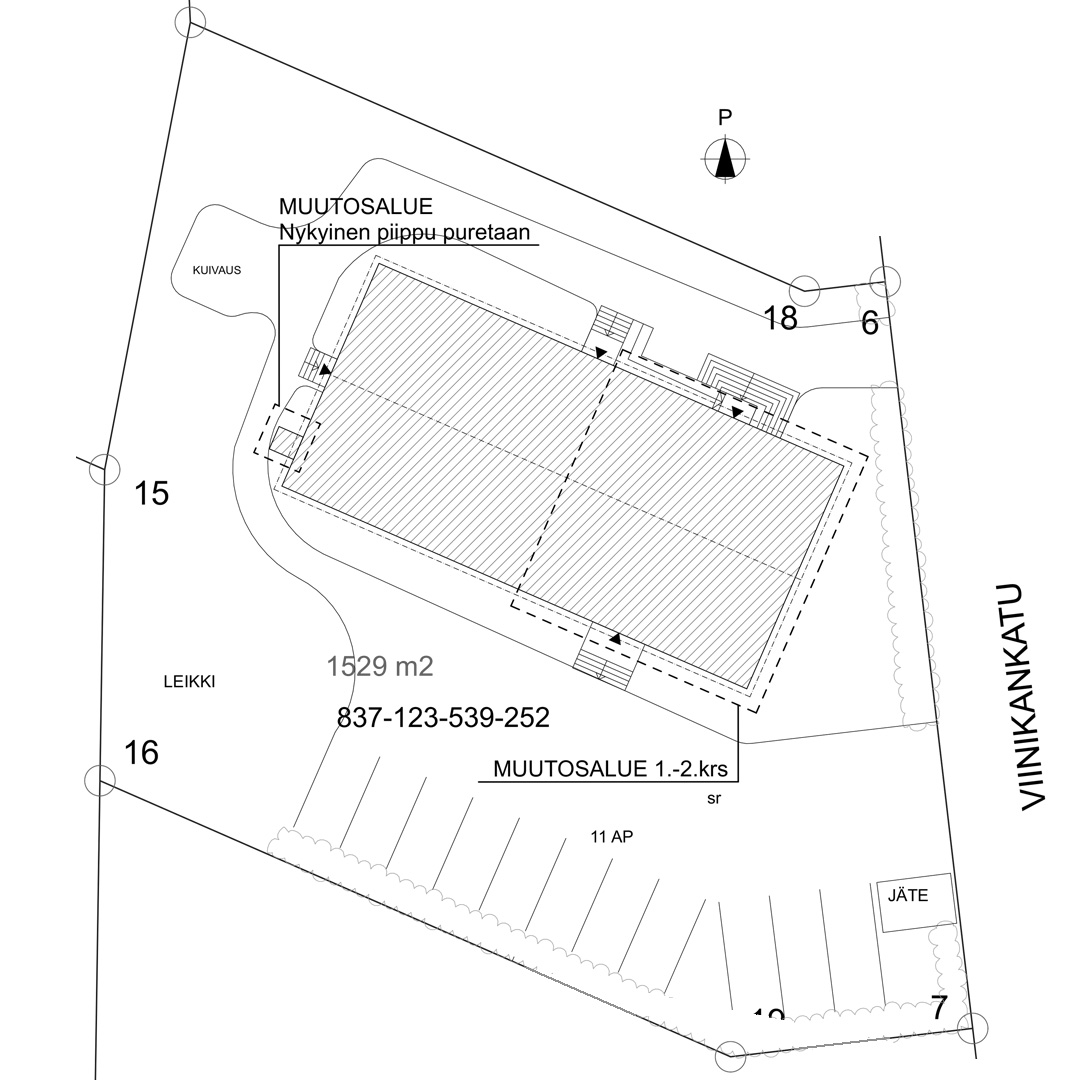 Asunto Oy Tampereen Viinikankatu 24 asemapiirros